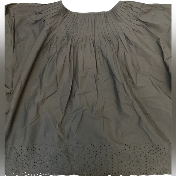 J Crew Jolie Top Size XL in Eyelet Cotton Poplin Black - Picture 9 of 11